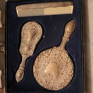 Vintage Silverstar Silver Plated 3 Piece Vanity Dresser Set